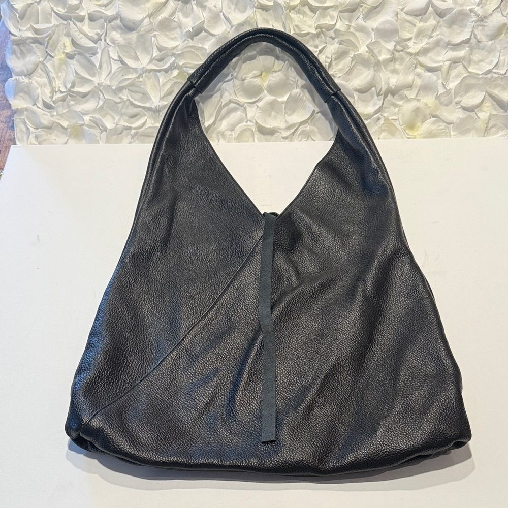 Marlon Black Leather Hobo Bag